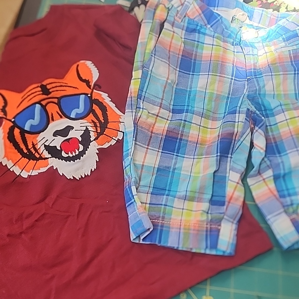 Sz 4 Lands End 2pc Tiger summer outfit bundle